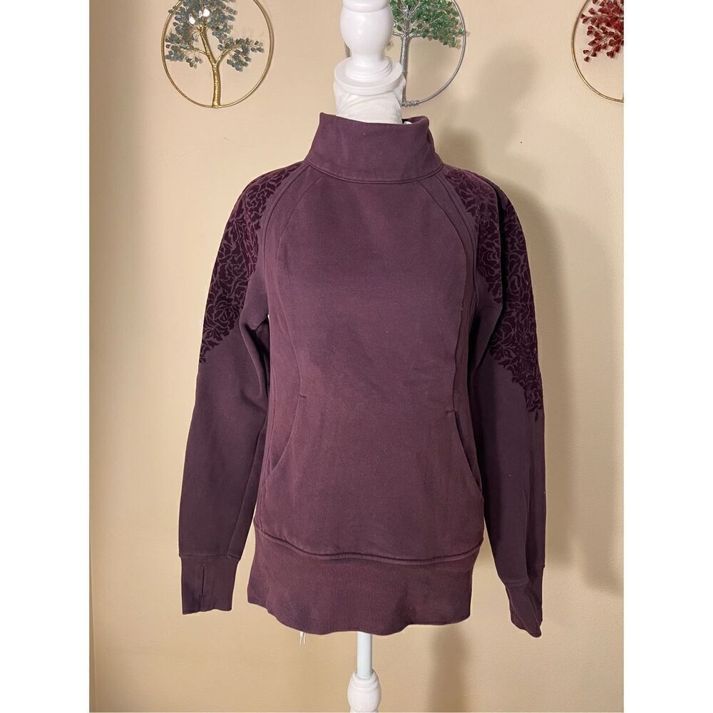 Lululemon Floral Flock Pullover in Black Cherry Size 4